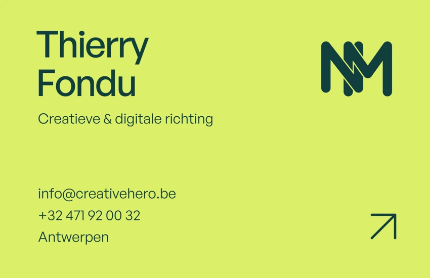 Huidige ontwerpproef: visitekaart achter